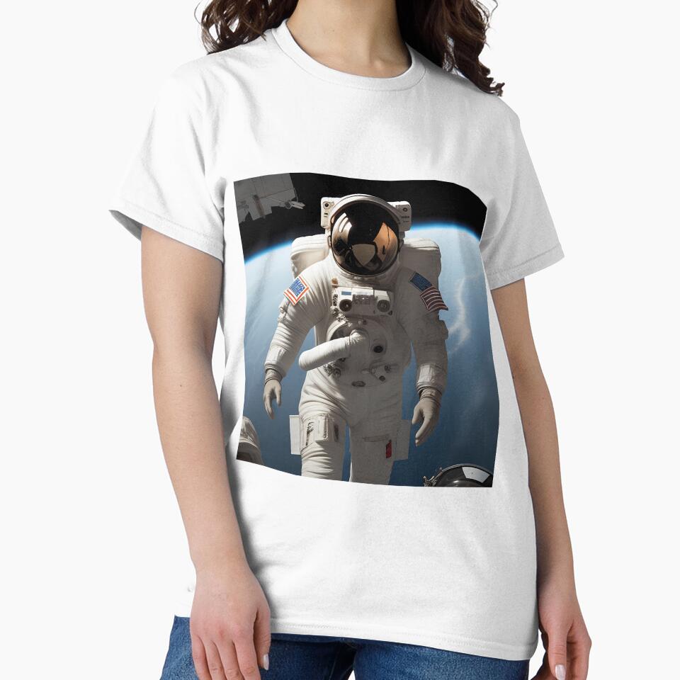 astronauts embarks on a spacewalk to repair a damaged satellite by qatjamack0 T-Shirts, Hoodie, Sweatshirt (Image 2)