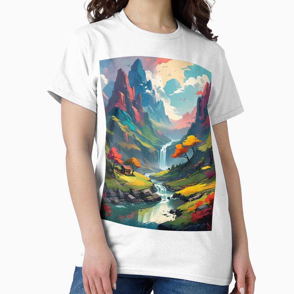 Abstract Mountain Waterfall Art by Esterlane T-Shirts, Hoodie, Sweatshirt | BlankRebels.com (Image 2)