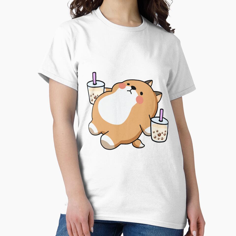 Lazy Shiba Loves Boba! by SirBobalot T-Shirts, Hoodie, Sweatshirt | BlankRebels.com (Image 2)