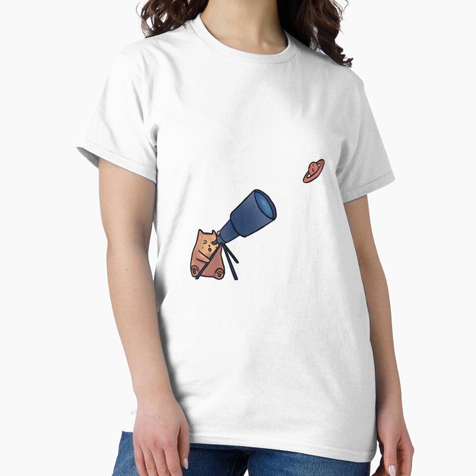 Stargazing Cat Illustration by purrfectdrawing T-Shirts, Hoodie, Sweatshirt | BlankRebels.com (Image 2)