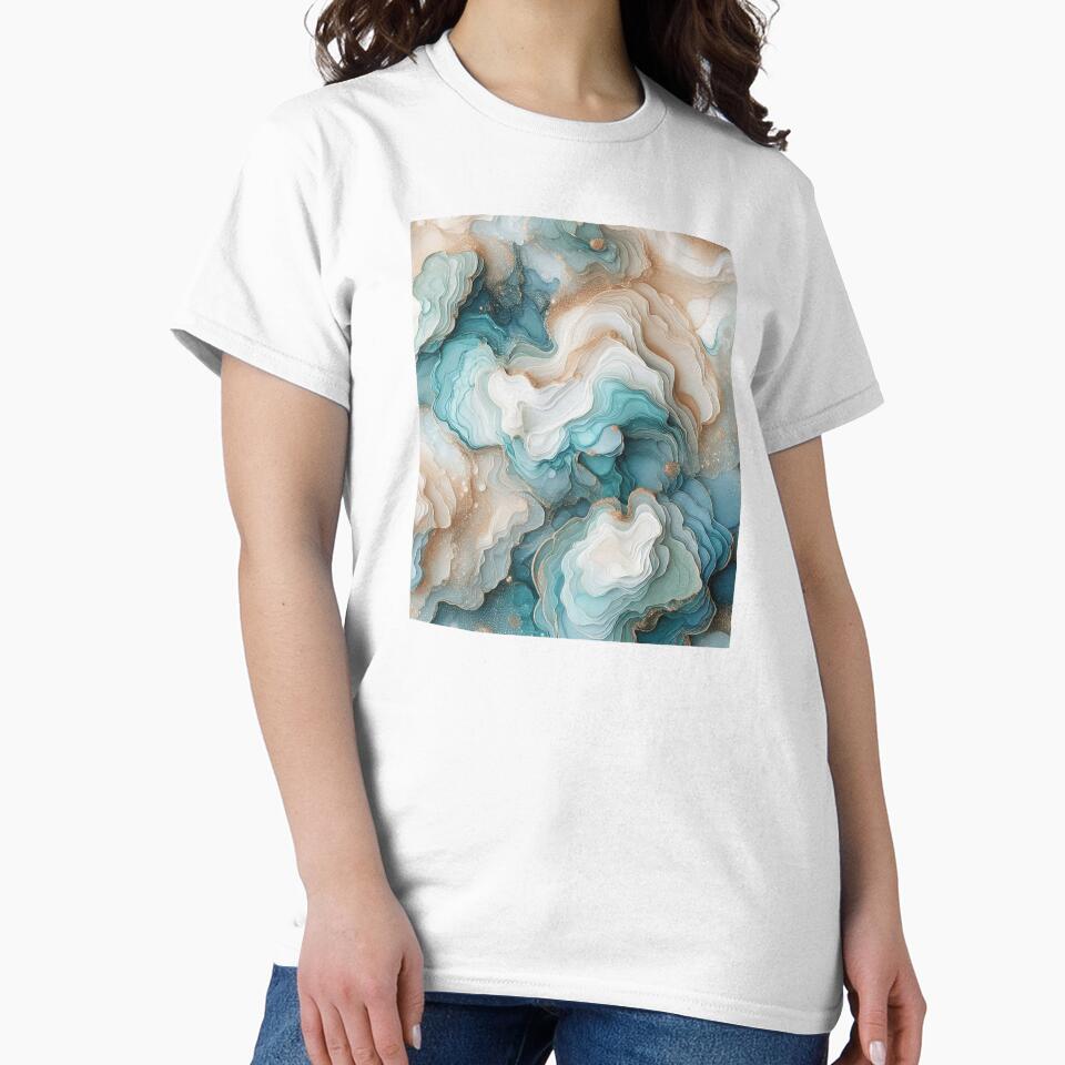3D Ocean Inspired Fluid Ink Design Part 1 by JillyJ05 T-Shirts, Hoodie, Sweatshirt | BlankRebels.com (Image 2)