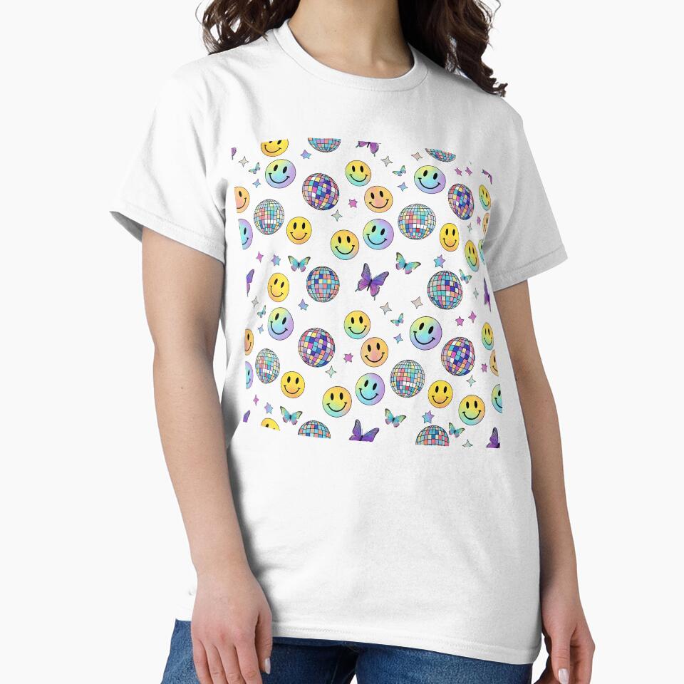 Colorful Retro Disco Pattern Design by PrintandJoy T-Shirts, Hoodie, Sweatshirt | BlankRebels.com (Image 2)