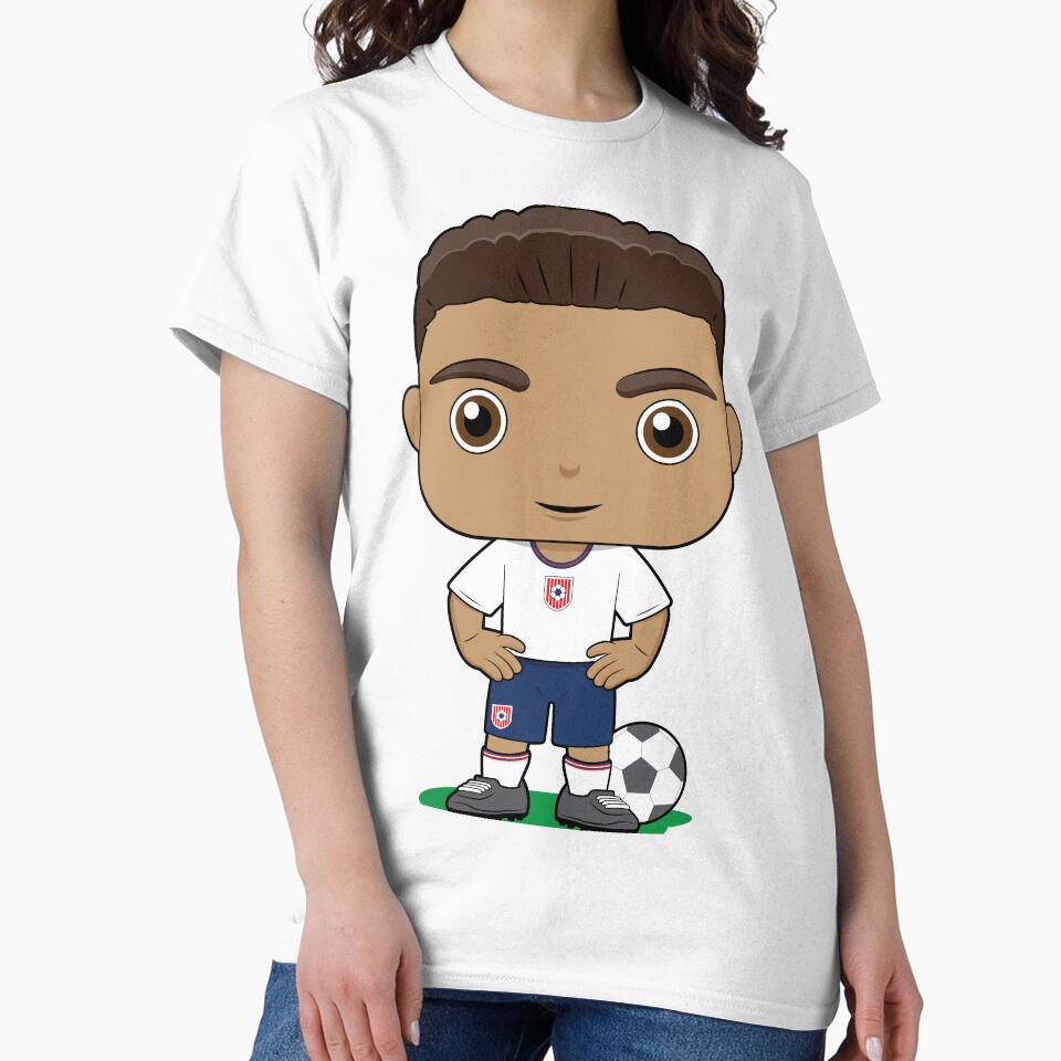 Cute soccer boy player design in blue white kit by essjaydesigns