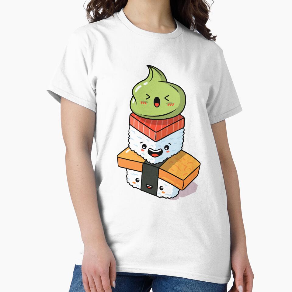 Cute Kawaii Sushi Stack Trio Friends Group 1 by KILLTHEBOX T-Shirts, Hoodie, Sweatshirt | BlankRebels.com (Image 2)
