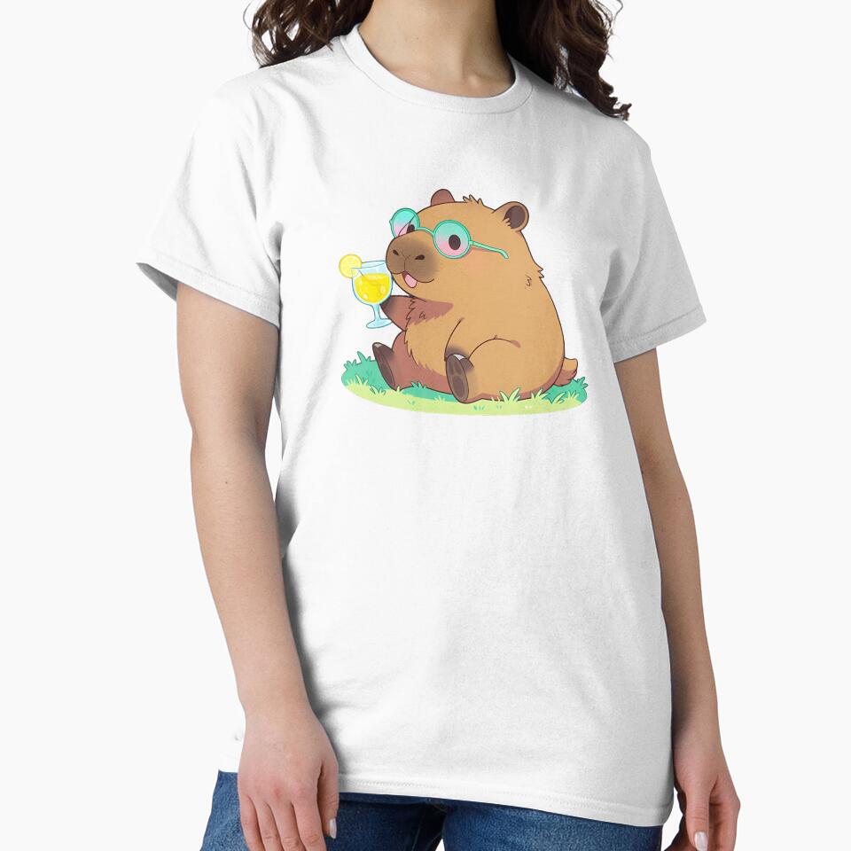 Cute Capybara Cartoon Funny Relaxed Animal Art T-Shirts, Hoodie, Sweatshirt