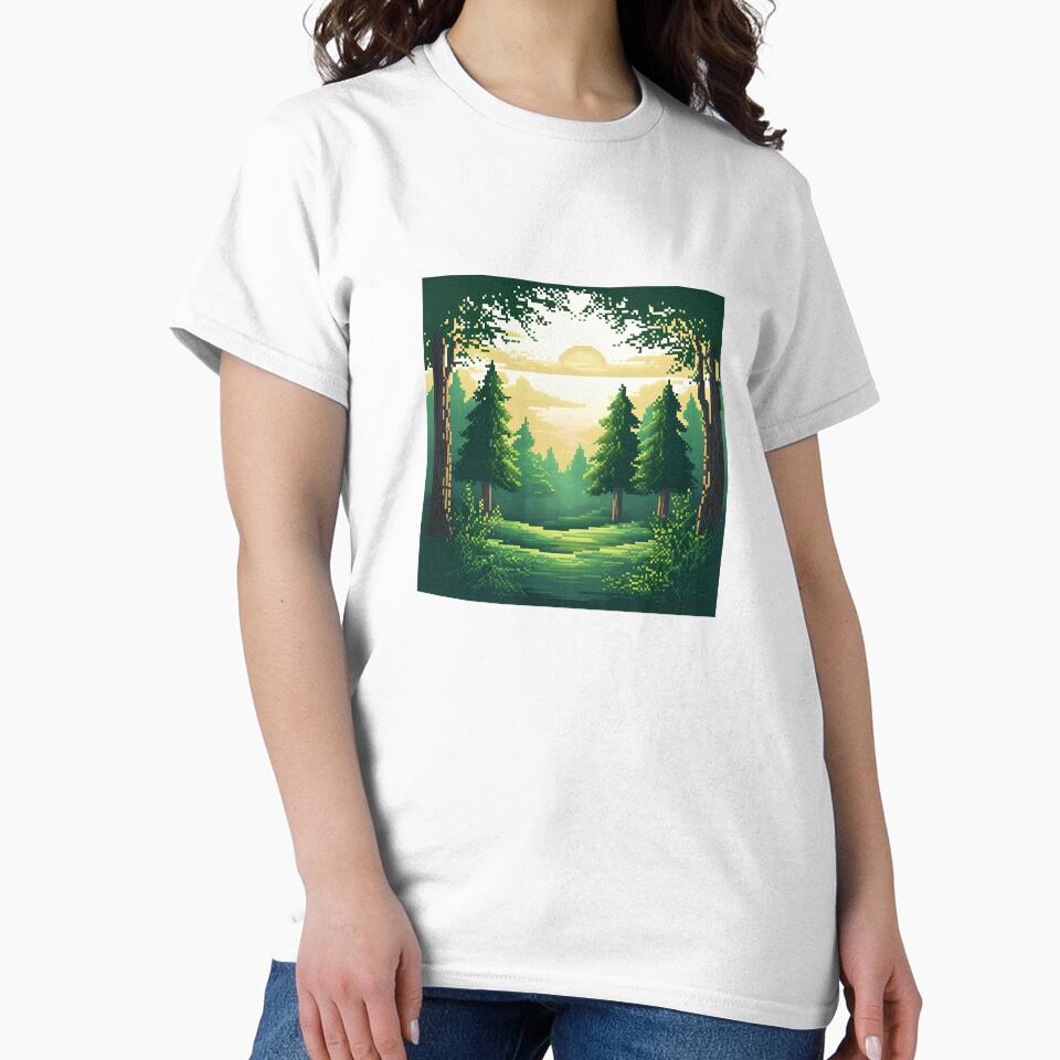 Pixel Art Forest by mochiwasabi T-Shirts, Hoodie, Sweatshirt | BlankRebels.com (Image 2)
