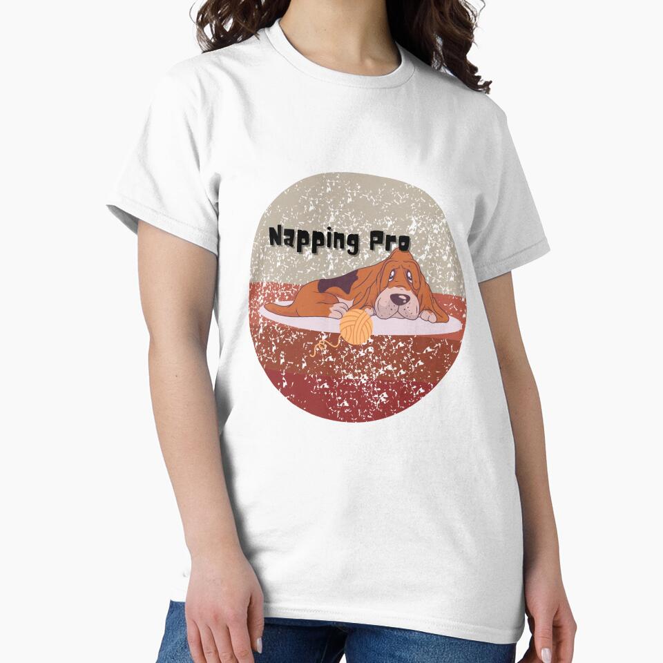 Napping Pro Basset hound retro vibe by ConnieVZ T-Shirts, Hoodie, Sweatshirt | BlankRebels.com (Image 2)