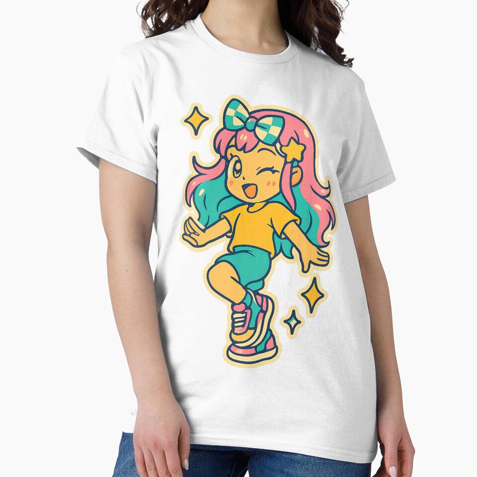 Kawaii Anime Girl, Y2K Aesthetic, Dancing by graphic-genie T-Shirts, Hoodie, Sweatshirt | BlankRebels.com (Image 2)