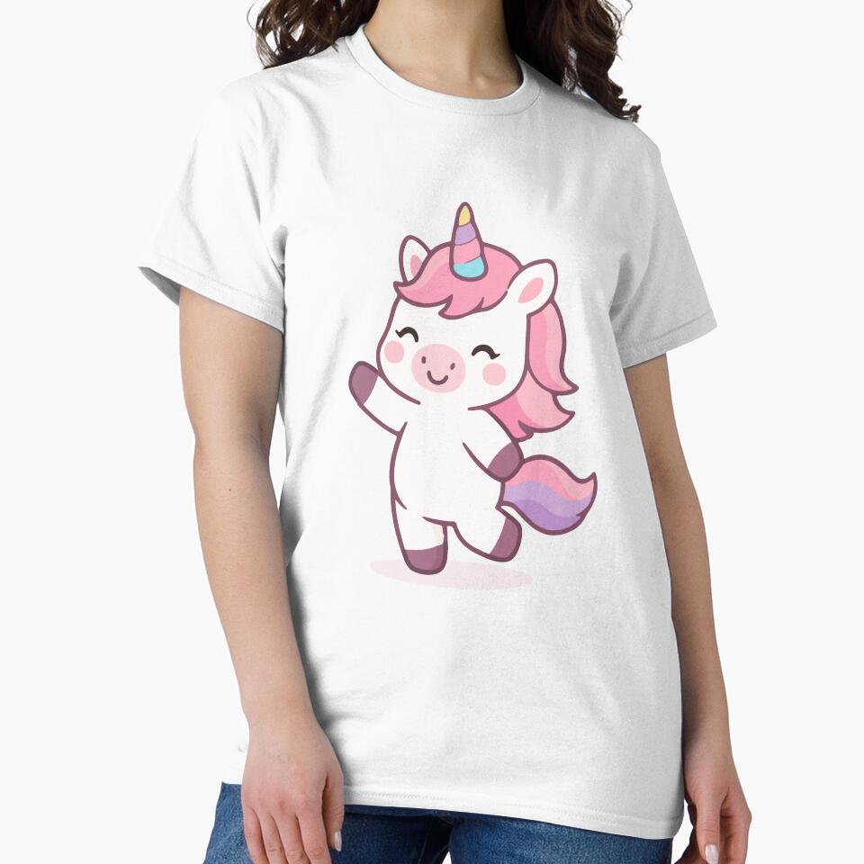 Adorable Pastel Magical Unicorn Happy Jump Kawaii Art by stylishdzign T-Shirts, Hoodie, Sweatshirt (Image 2)
