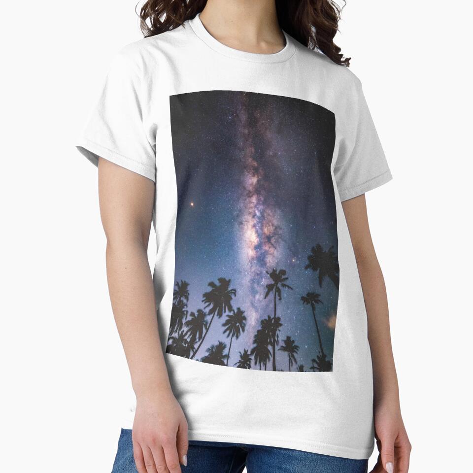 Purple Tropical Palm Tree Star Galaxy by newburyboutique T-Shirts, Hoodie, Sweatshirt | BlankRebels.com (Image 2)