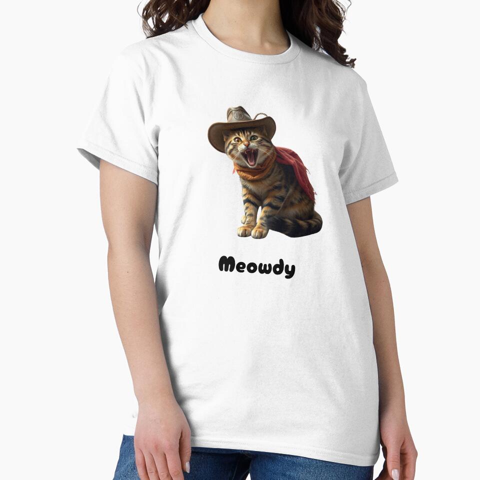 cowboy cat with cowboy hat and with Meowdy by GinnyGi T-Shirts, Hoodie, Sweatshirt | BlankRebels.com (Image 2)