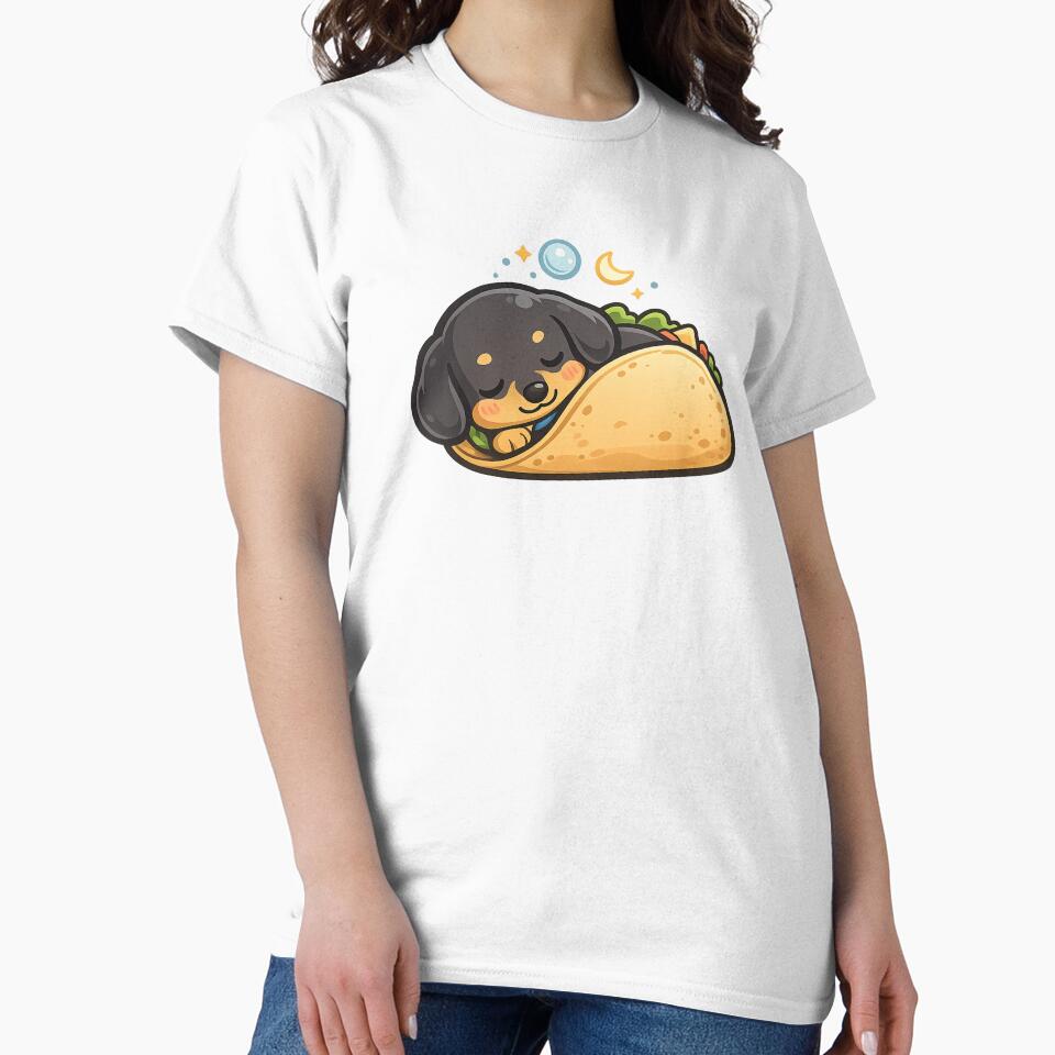 Taco Dachshund Napping - Funny Sleepy Sausage Dog by Hydravisions T-Shirts, Hoodie, Sweatshirt | BlankRebels.com (Image 2)