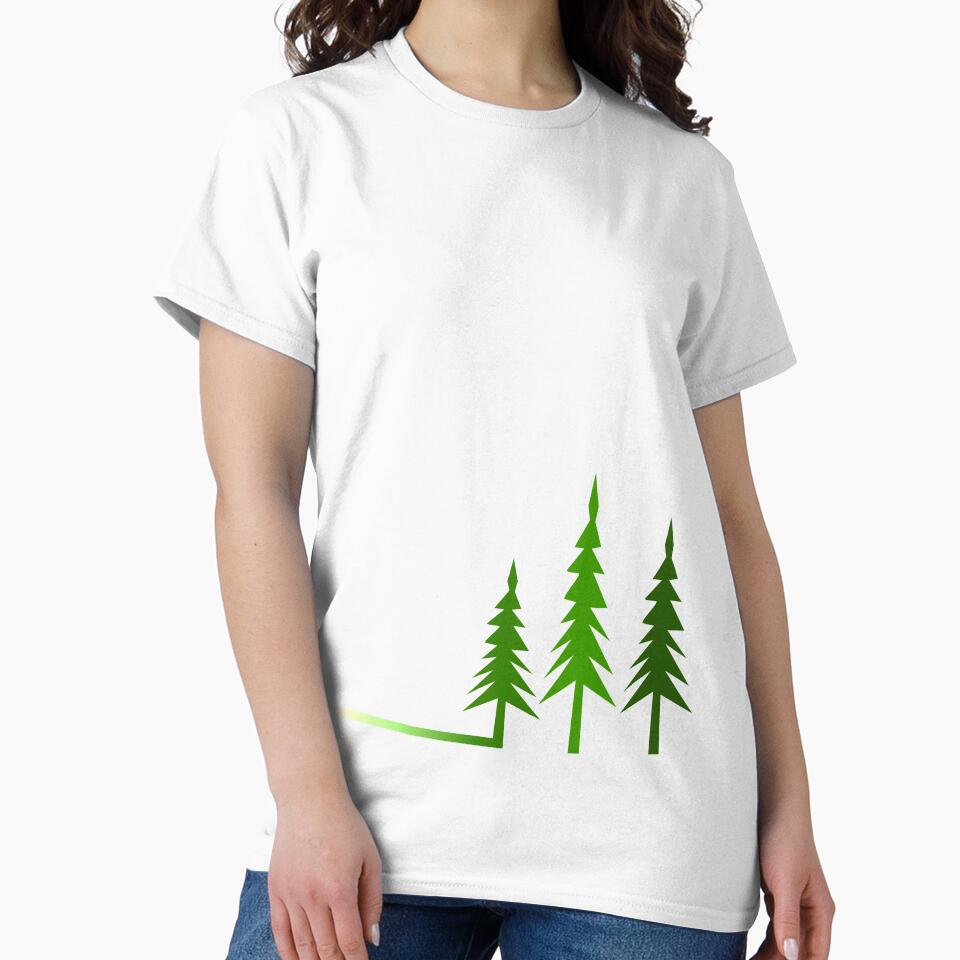 Minimalist Tree Forest: Ombre edition - Simple abstract green design by Deegital18 T-Shirts, Hoodie, Sweatshirt (Image 2)
