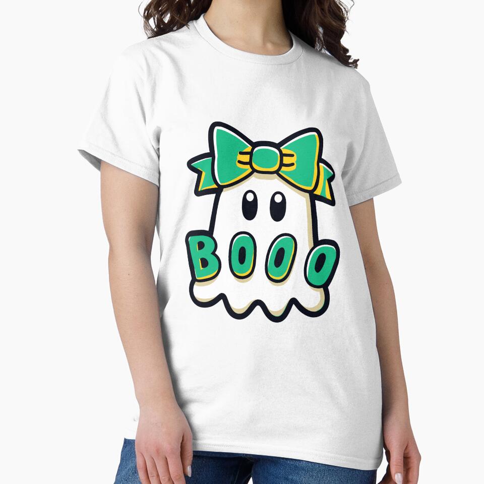 Cute Boo Ghost – Kawaii Halloween Typography Illustration by Horrify T-Shirts, Hoodie, Sweatshirt | BlankRebels.com (Image 2)