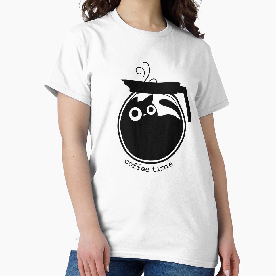 Black cat coffee time by gladyvette15 T-Shirts, Hoodie, Sweatshirt | BlankRebels.com (Image 2)