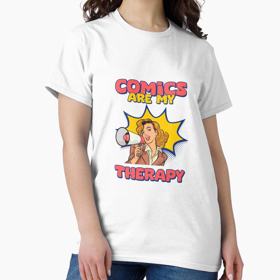 Comics are my therapy by FatBirdie T-Shirts, Hoodie, Sweatshirt | BlankRebels.com (Image 2)