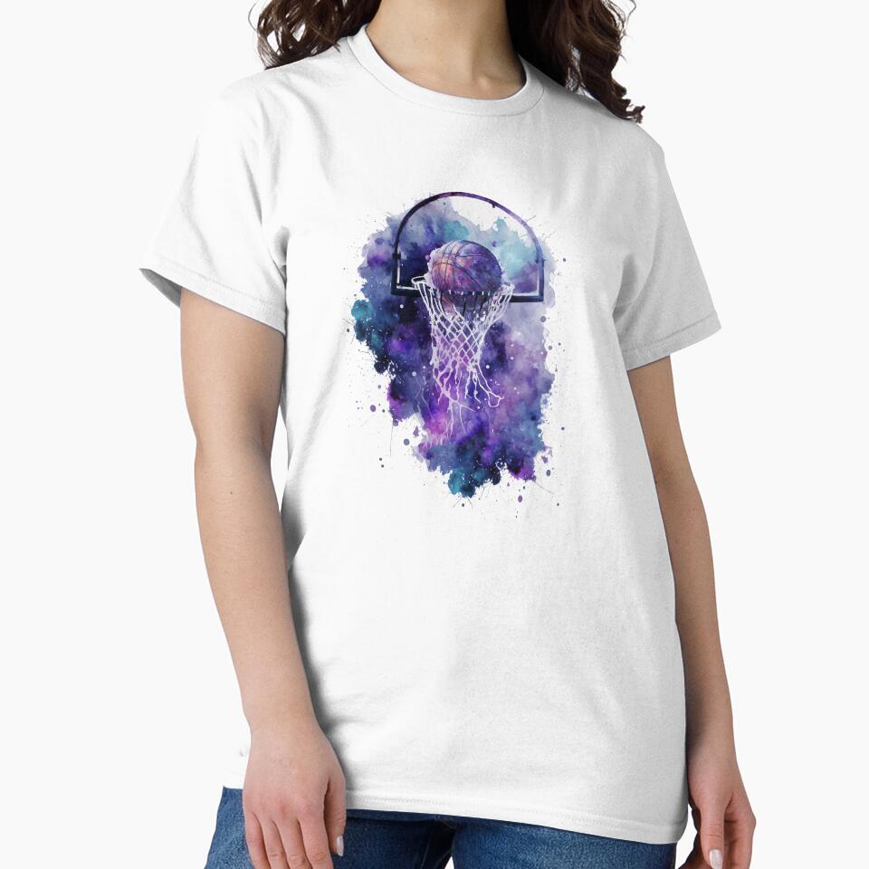 Basketball Girls Cute Blue Purple Watercolor by Med ing T-Shirts, Hoodie, Sweatshirt | BlankRebels.com (Image 2)