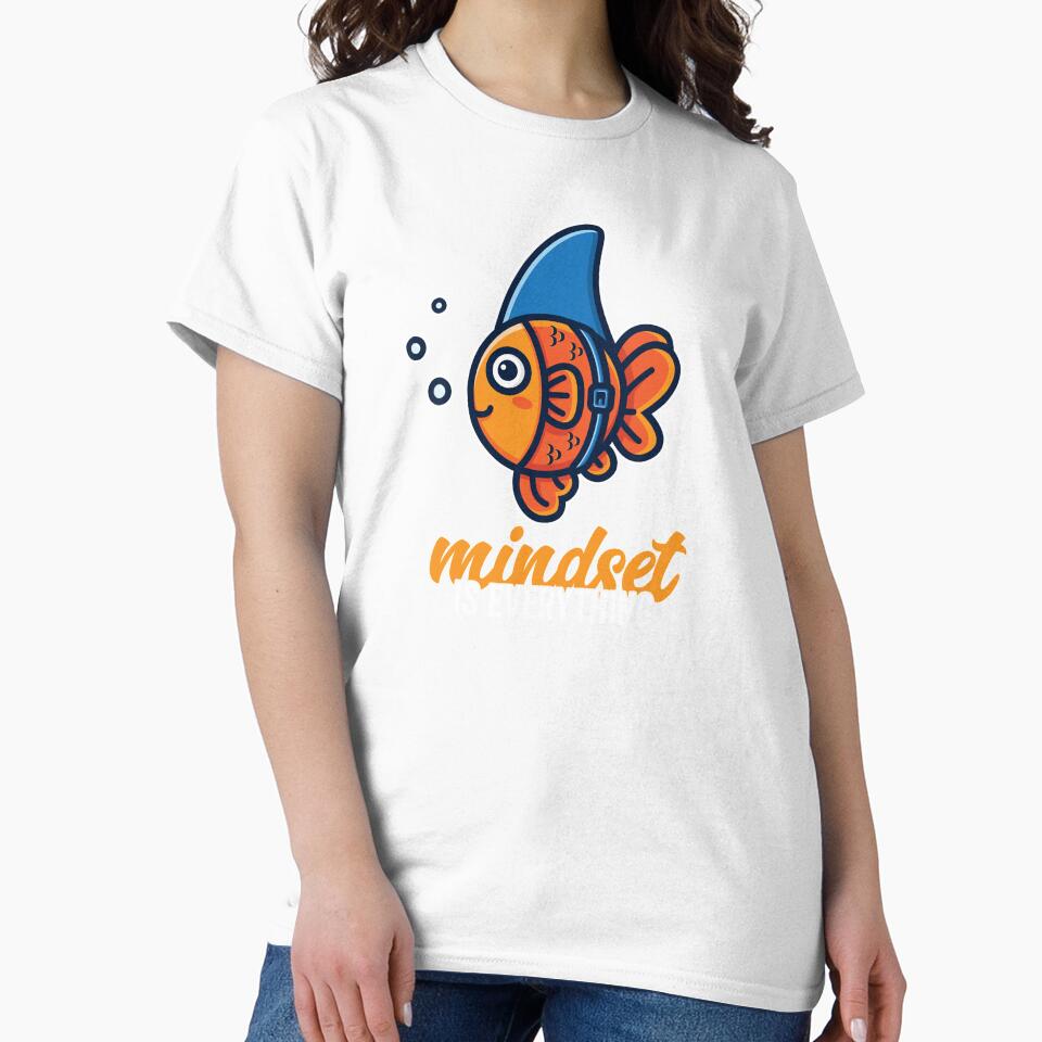 Cute Goldfish Mindset is Everything Be A Goldfish Shark Fin by Zeelicious Designs