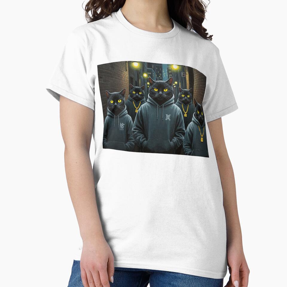Street Black Cat Funny T-Shirts, Timeless April Cat Iphone Cases by Abstractadorn Hoodie, Sweatshirt (Image 2)