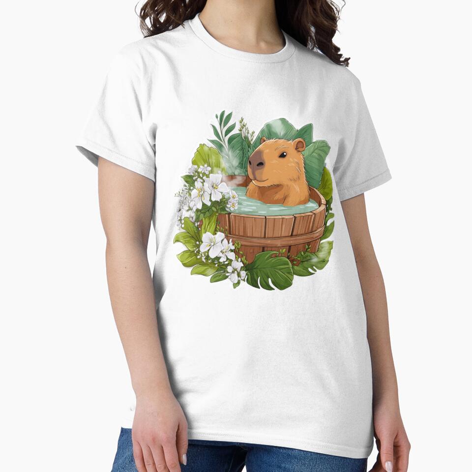 Elegant Capybara Soaking in Jungle Spa by Liseri T-Shirts, Hoodie, Sweatshirt | BlankRebels.com (Image 2)