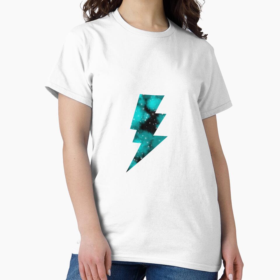 Teal Galaxy Lightning Bolt by MaeCreates T-Shirts, Hoodie, Sweatshirt | BlankRebels.com (Image 2)