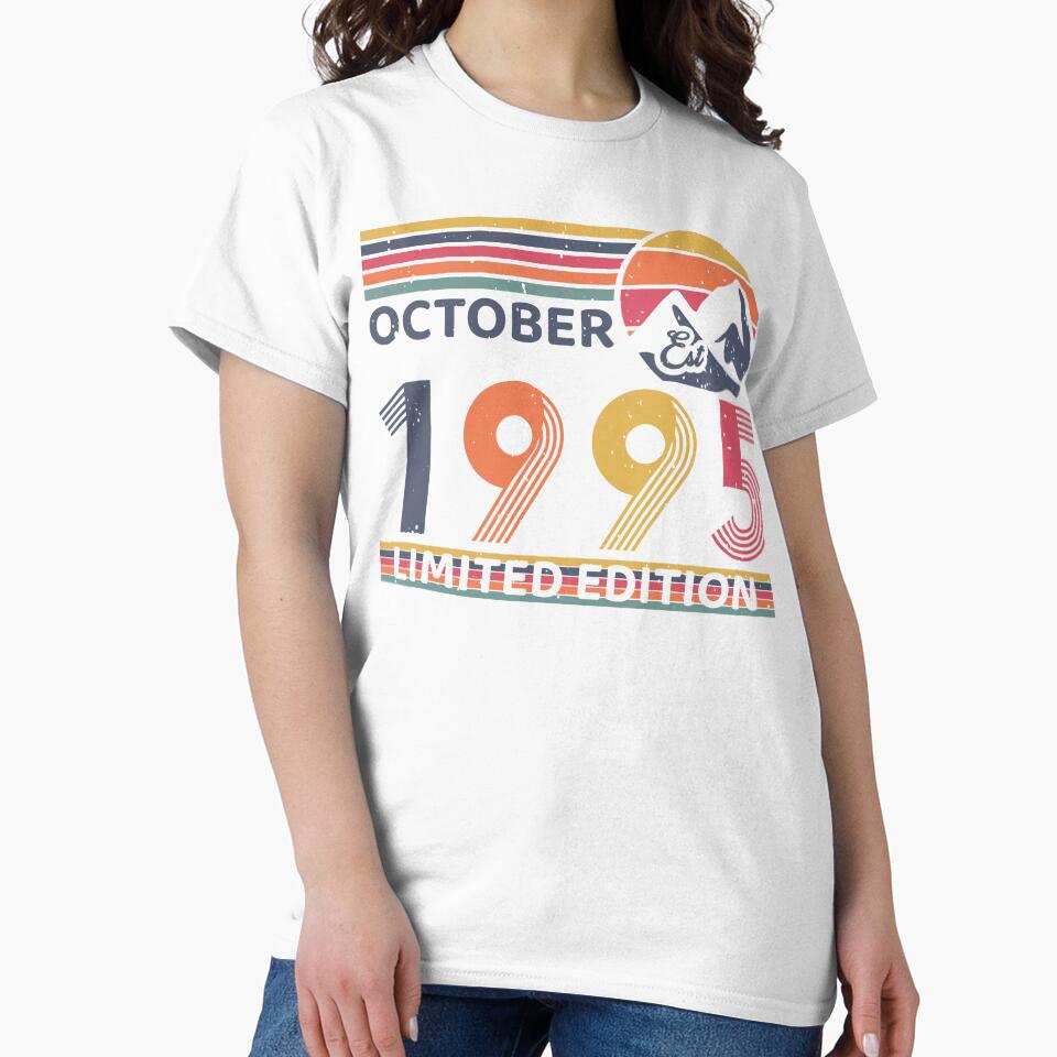 October 1995 30th Birthday Shirt Gift Vintage Retro Limited Tee by LessIsLoud Hoodie, Sweatshirt | BlankRebels.com (Image 2)