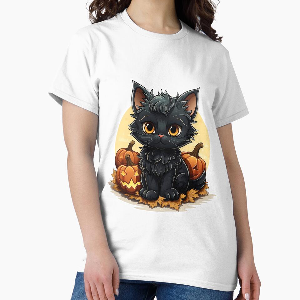 Halloween black cat and pumpkins by Hiszpanka T-Shirts, Hoodie, Sweatshirt | BlankRebels.com (Image 2)