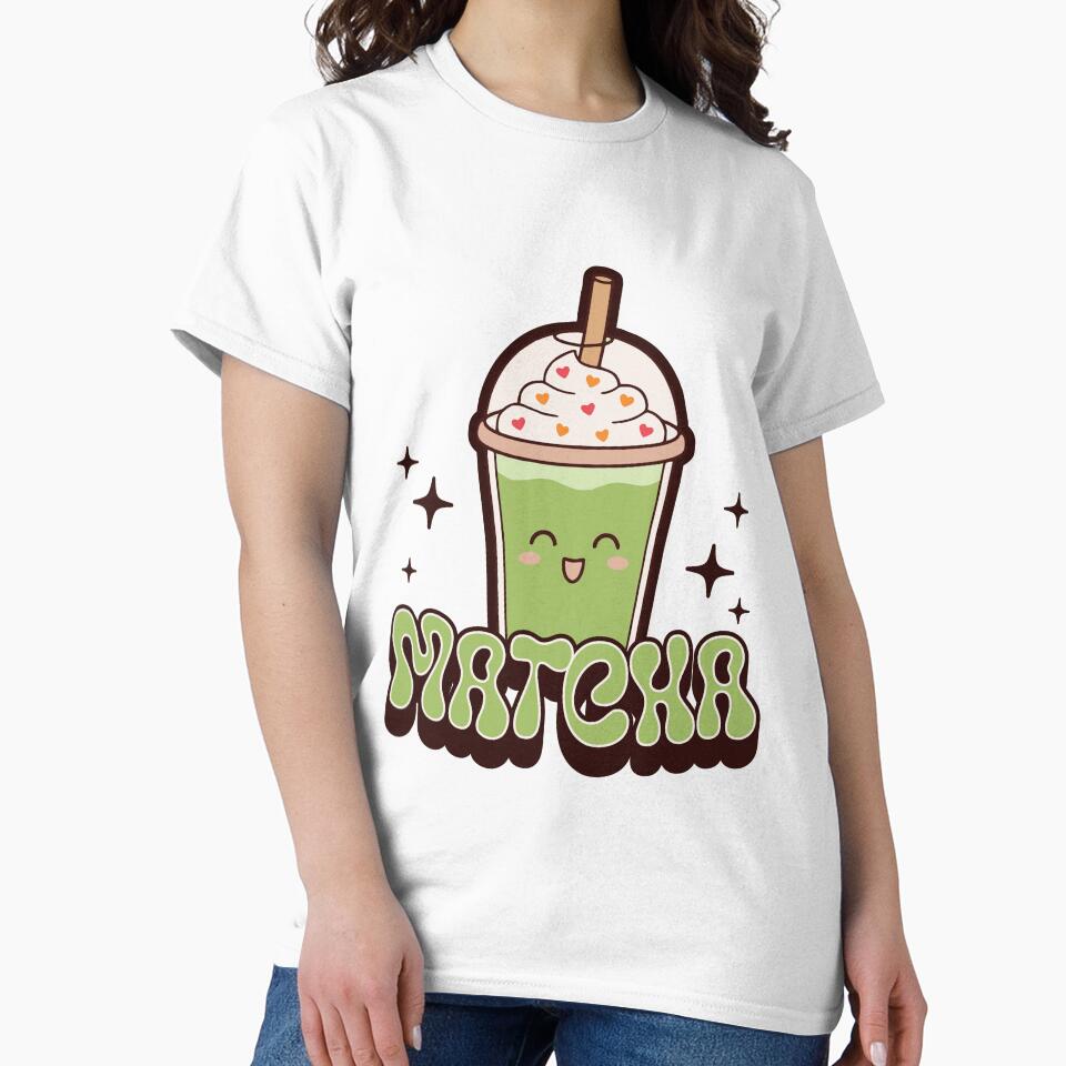 Cute Matcha Drink Illustration – Kawaii Green Tea Cup by Trend-Dify T-Shirts, Hoodie, Sweatshirt | BlankRebels.com (Image 2)