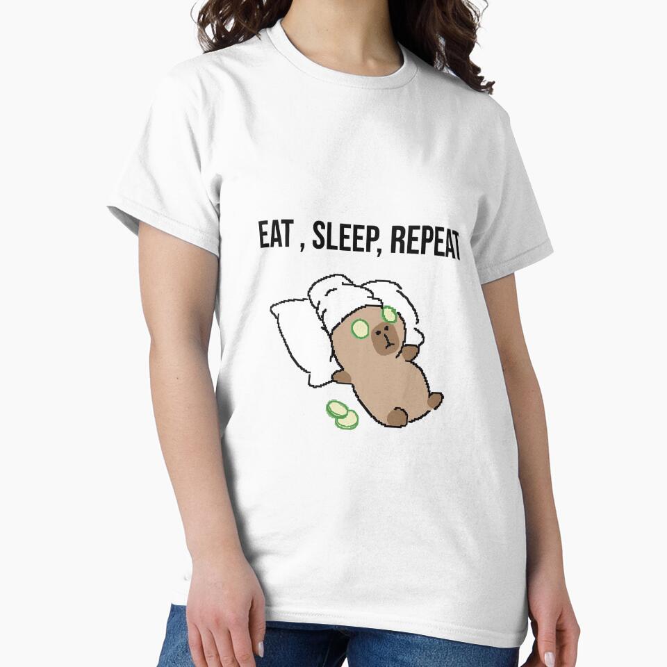 Eat, Sleep, Repeat | Lazy Day Vibes - Capybara by CharmedByCharm T-Shirts, Hoodie, Sweatshirt | BlankRebels.com (Image 2)