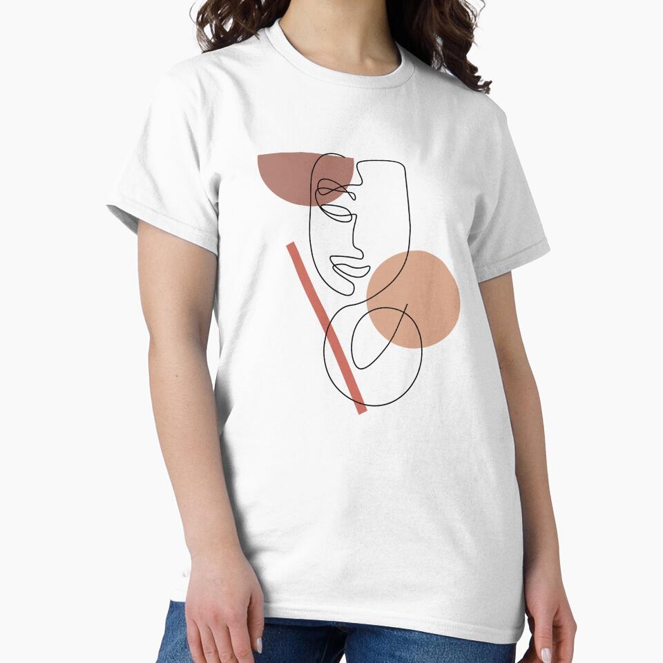 Abstract face one line drawing Art by Y2Kcreates T-Shirts, Hoodie, Sweatshirt | BlankRebels.com (Image 2)