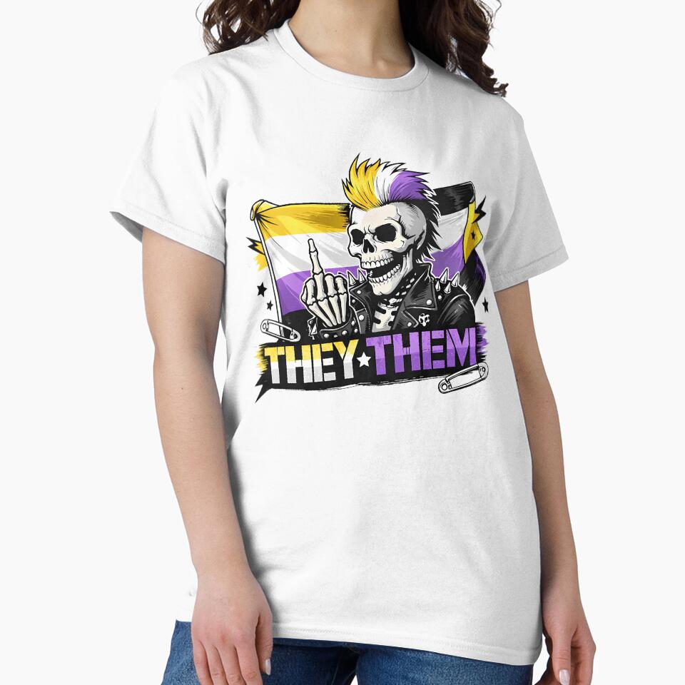 They Them Punk Pronouns Non Binary by Cat-butt-shirts