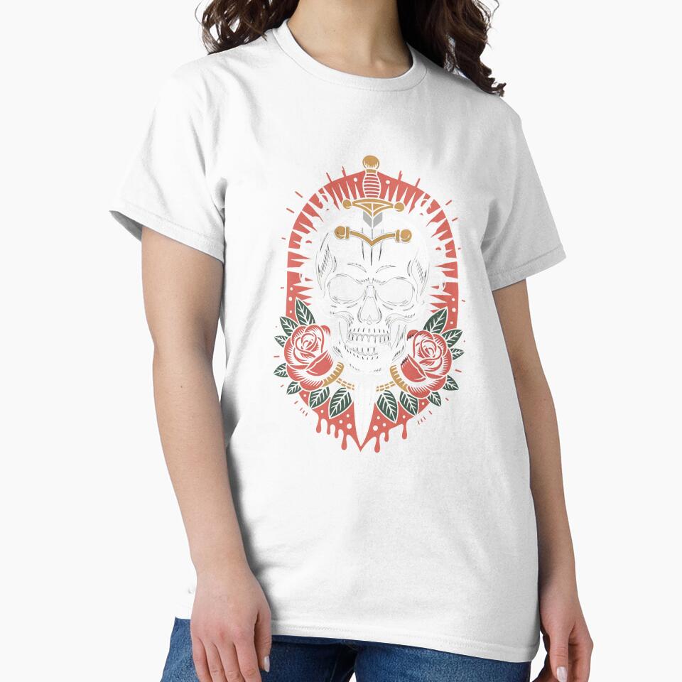 Gothic Skull and Rose Dagger Design Skull Lover Gift by Say It With Ink