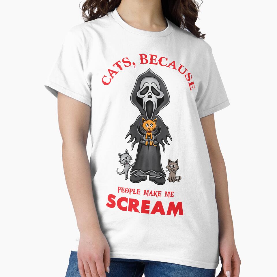 Ghostface from Scream loves his cats. by Jamie Swimm
