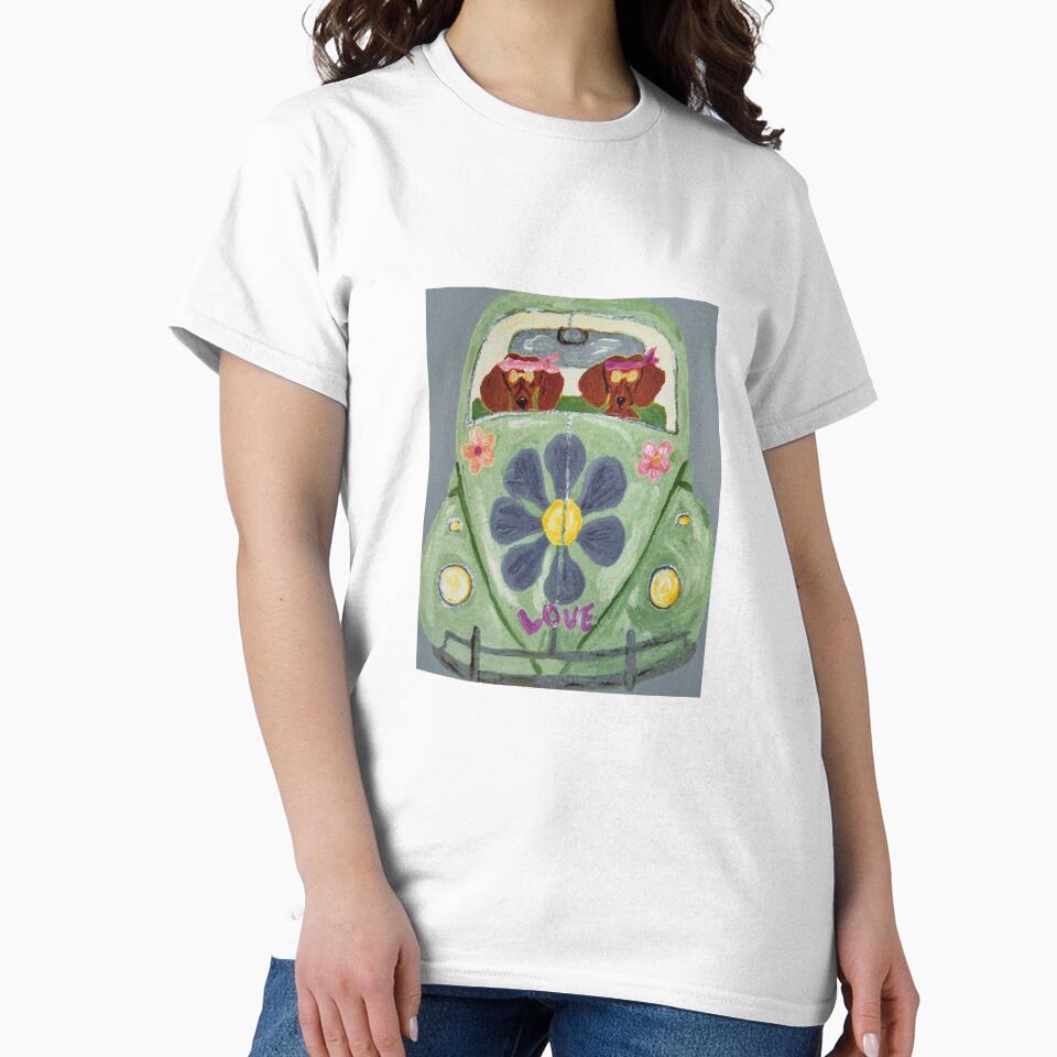 Dachshunds in Hippie car by Squirreldumplings T-Shirts, Hoodie, Sweatshirt | BlankRebels.com (Image 2)