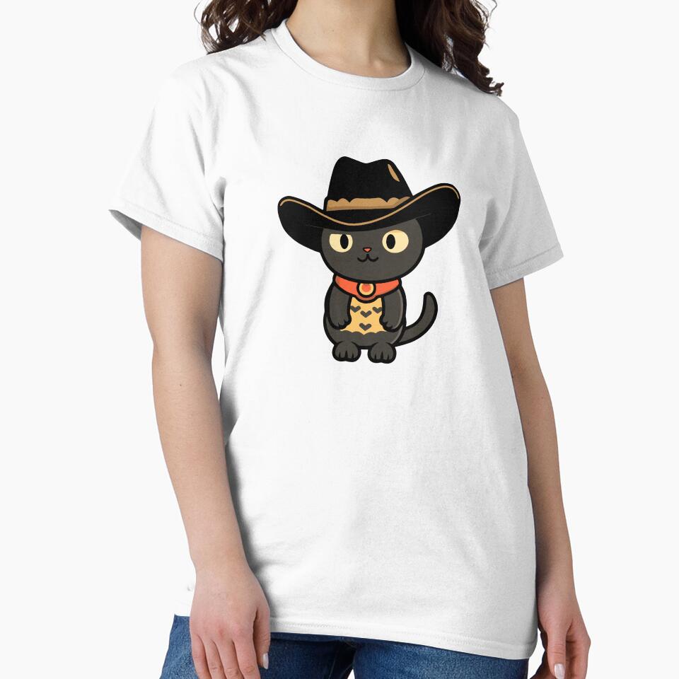 Cute Cowboy Black Cat by DominDesigns T-Shirts, Hoodie, Sweatshirt | BlankRebels.com (Image 2)