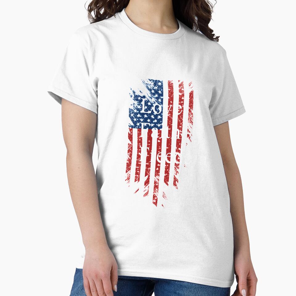 Love Faith Freedom American Flag by brodienochie