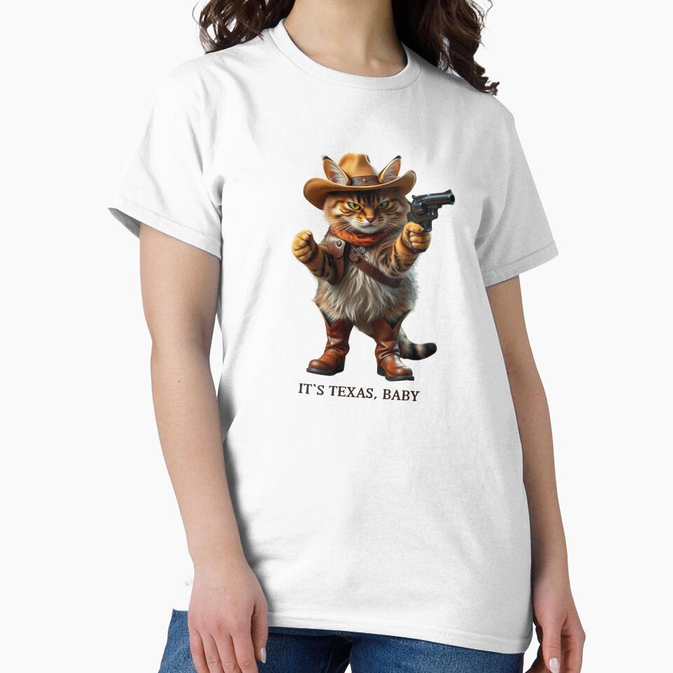 angry tabby cat with cowboy boots and hat and a gun by GinnyGi T-Shirts, Hoodie, Sweatshirt | BlankRebels.com (Image 2)