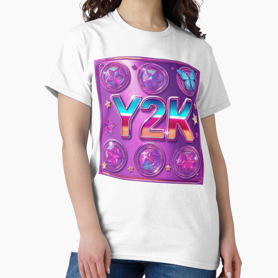 Y2K Aesthetic Gradient | Holographic Chrome Butterfly Art by Esterlane T-Shirts, Hoodie, Sweatshirt (Image 2)