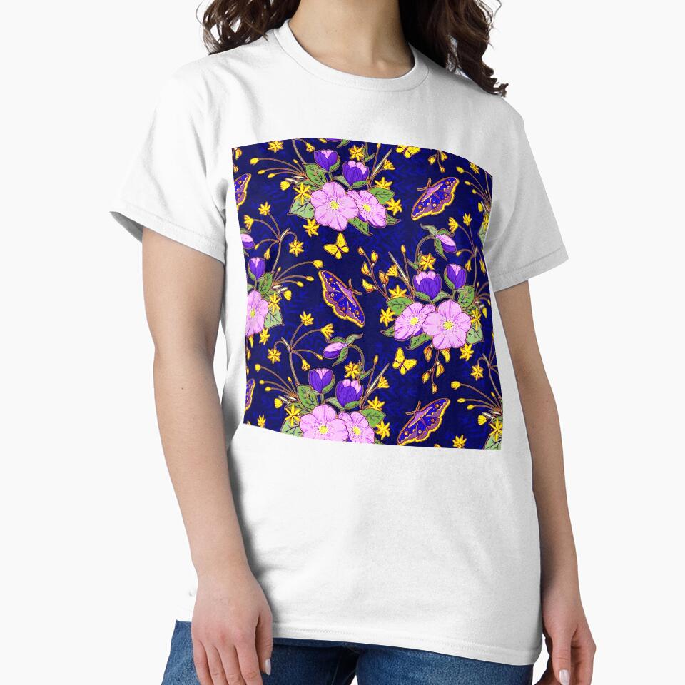 Cottagecore Botanical Leaves Moody Brown Purple Dark Floral by Zoop78gads T-Shirts, Hoodie, Sweatshirt (Image 2)