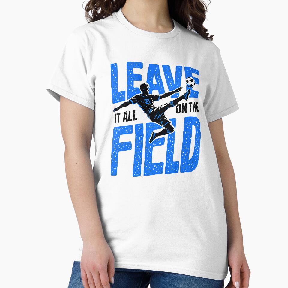 Soccer Player Kicking Ball Leave It All On The Field Kid Design by GogaVibeRe