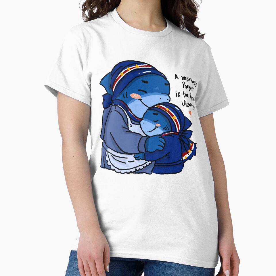A Mother’s Prayer Is the First Victory – Cute Cape Verde Shark Soccer Illustration by chupichapa