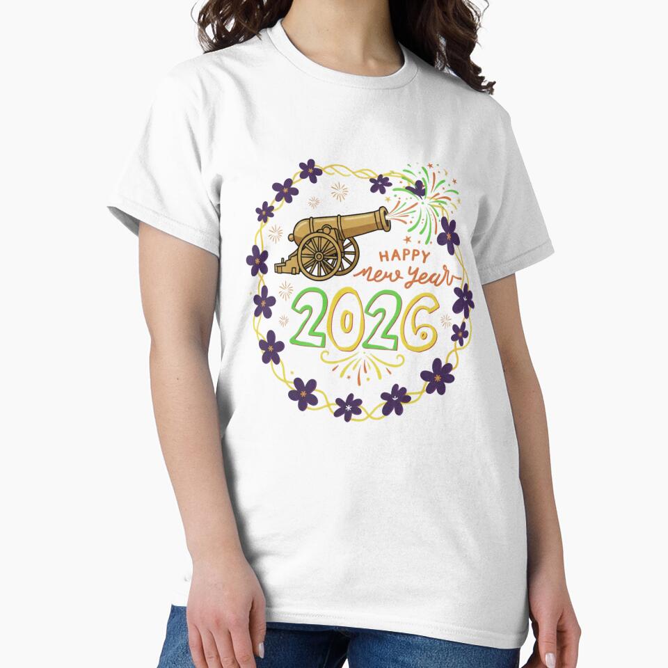 Happy New Year 2026 Cannon Fireworks New Year Celebration by hexenor T-Shirts, Hoodie, Sweatshirt | BlankRebels.com (Image 2)