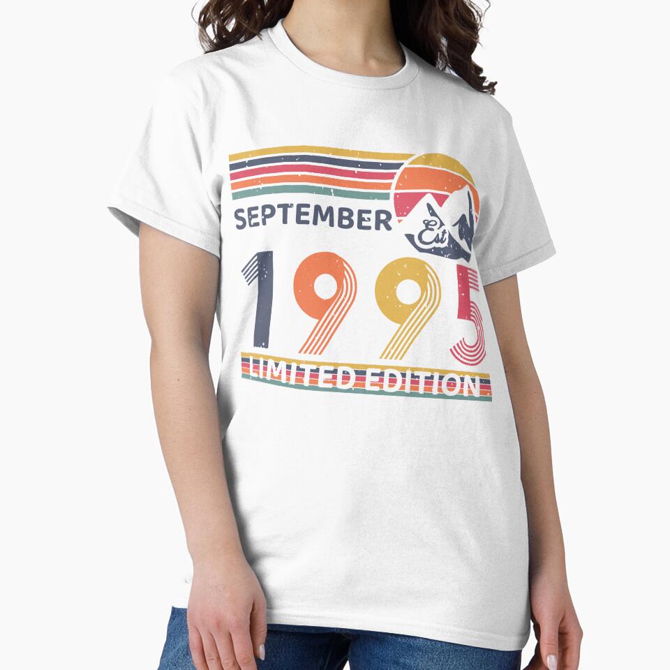September 1995 30th Birthday Shirt Vintage Retro Limited Edition Tee by LessIsLoud Hoodie, Sweatshirt (Image 2)