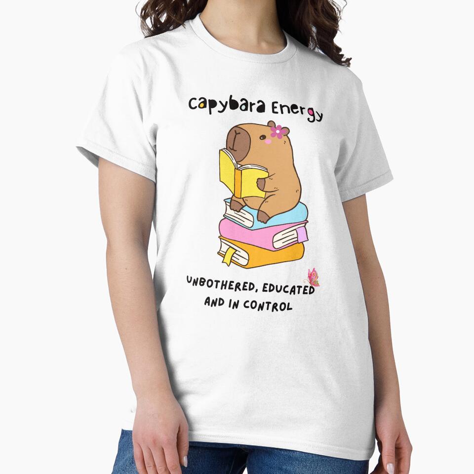 Capybara Energy. Unbothered, Educated, and In Control by musecreation T-Shirts, Hoodie, Sweatshirt (Image 2)