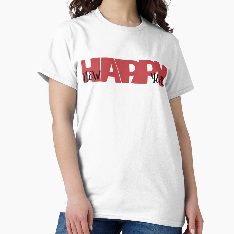 HAPPY NEW YEAR CELEBRATION - RED SIMPLE TRENDY WORDING by Lu7u T-Shirts, Hoodie, Sweatshirt | BlankRebels.com (Image 2)