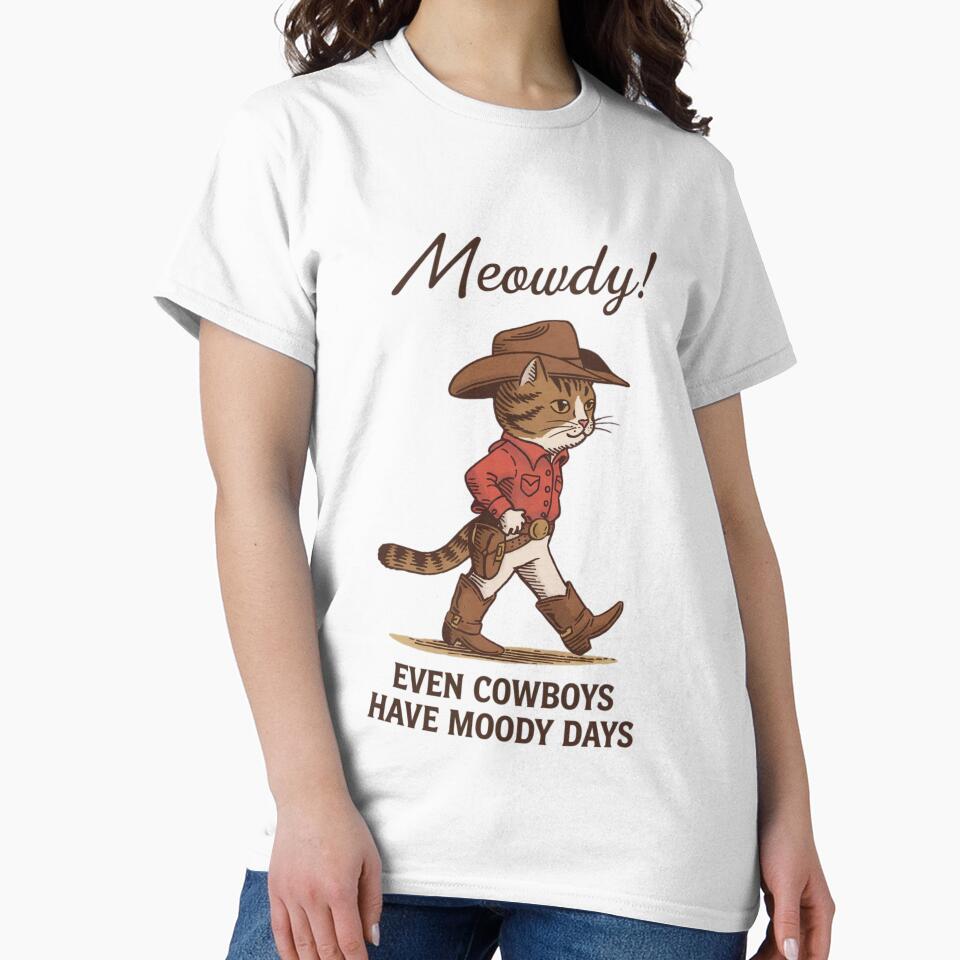Meowdy Cowboy Cat - Moody Days Design by Charlietule T-Shirts, Hoodie, Sweatshirt | BlankRebels.com (Image 2)