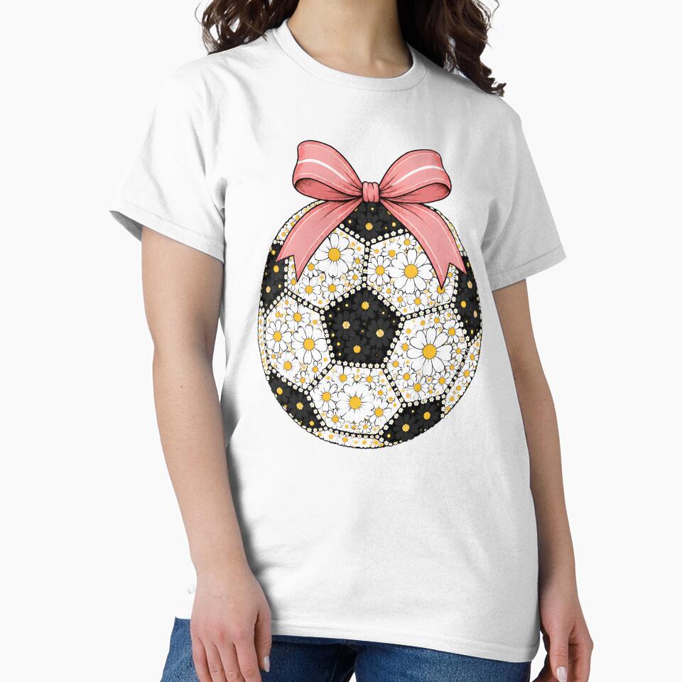 Floral Soccer Ball Pink Bow by GenesixDesign