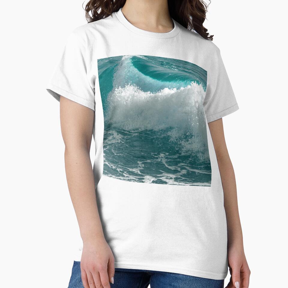 Sea Foam Green Rolling Ocean Waves With Foam by DEC02 T-Shirts, Hoodie, Sweatshirt | BlankRebels.com (Image 2)
