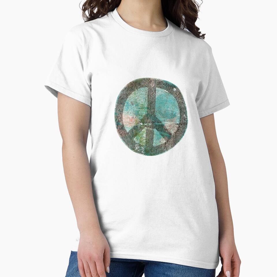 Peace Sign Tie Die Faded Art Print Painting by mondayvalov T-Shirts, Hoodie, Sweatshirt | BlankRebels.com (Image 2)
