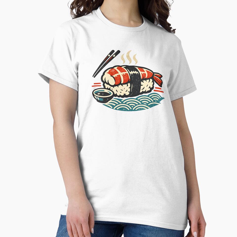Classic Sushi – Vintage Japanese Street Food Logo by Dax Studio T-Shirts, Hoodie, Sweatshirt | BlankRebels.com (Image 2)